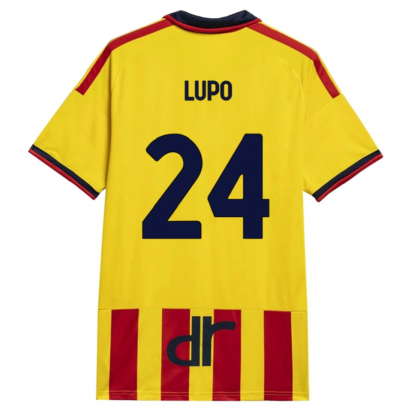 Danxen Femme Maillot Christian Lupo #24 Jaune Rouge Tenues Domicile 2026/27 T-Shirt