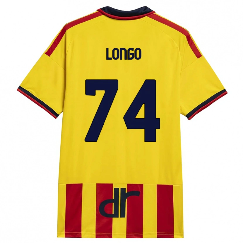 Danxen Femme Maillot Francesco Longo #74 Jaune Rouge Tenues Domicile 2026/27 T-Shirt