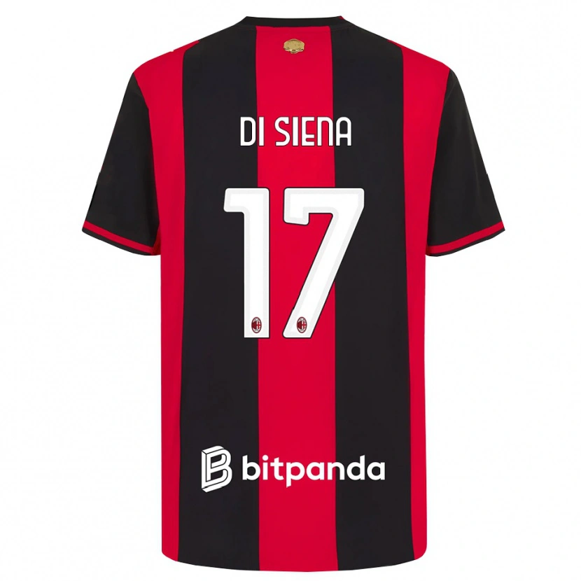 Danxen Femme Maillot Andrea Di Siena #17 Rouge Noir Blanc Tenues Domicile 2026/27 T-Shirt