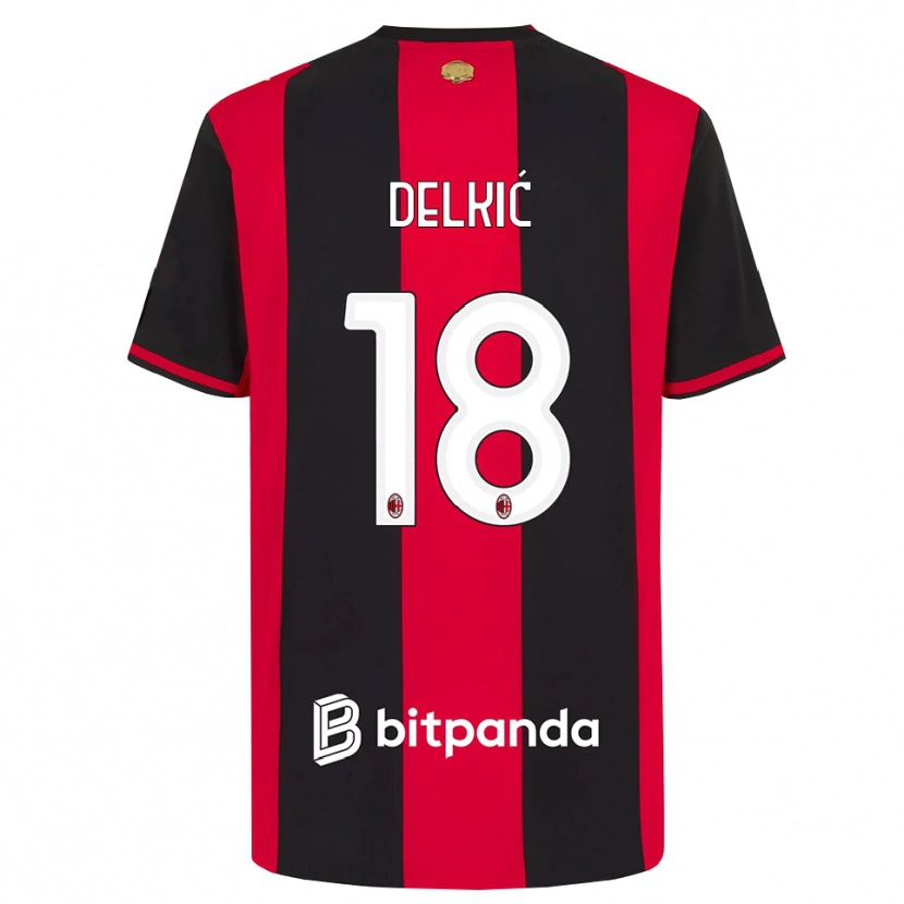 Danxen Femme Maillot Dino Delkić #18 Rouge Noir Blanc Tenues Domicile 2026/27 T-Shirt