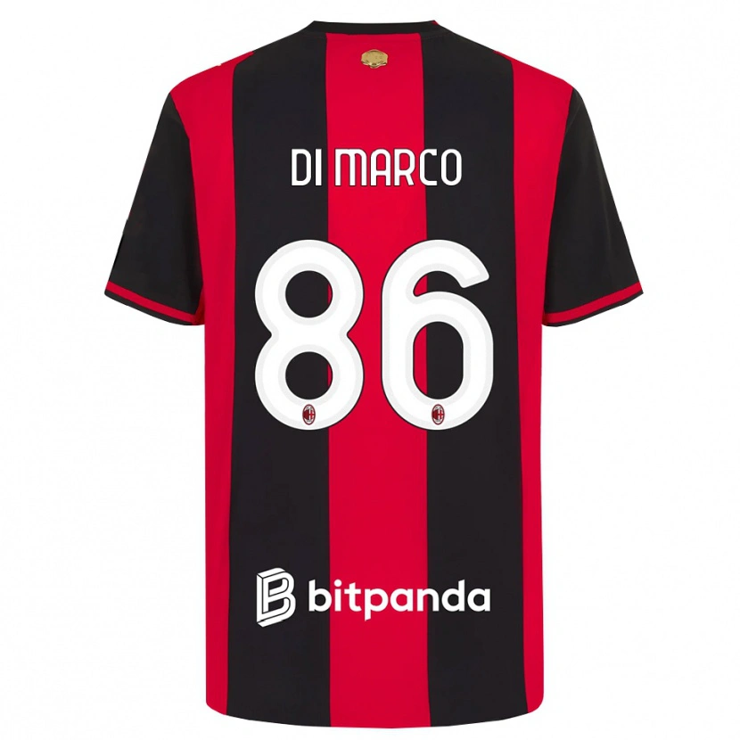 Danxen Femme Maillot Luca Di Marco #86 Rouge Noir Blanc Tenues Domicile 2026/27 T-Shirt