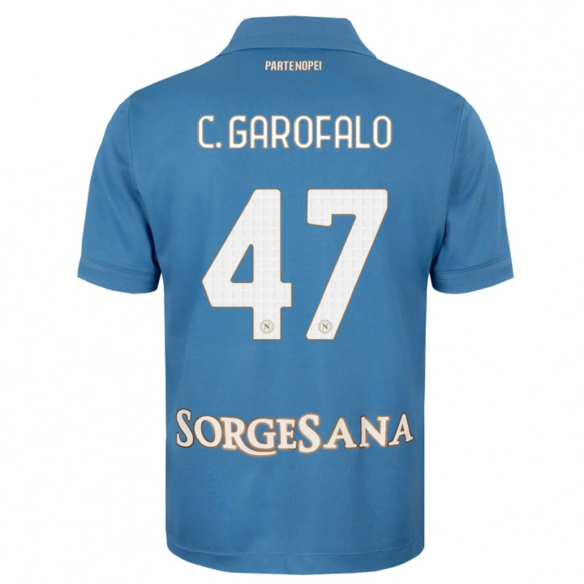 Danxen Femme Maillot Christian Garofalo #47 Bleu Brumeux Blanc Tenues Domicile 2026/27 T-Shirt