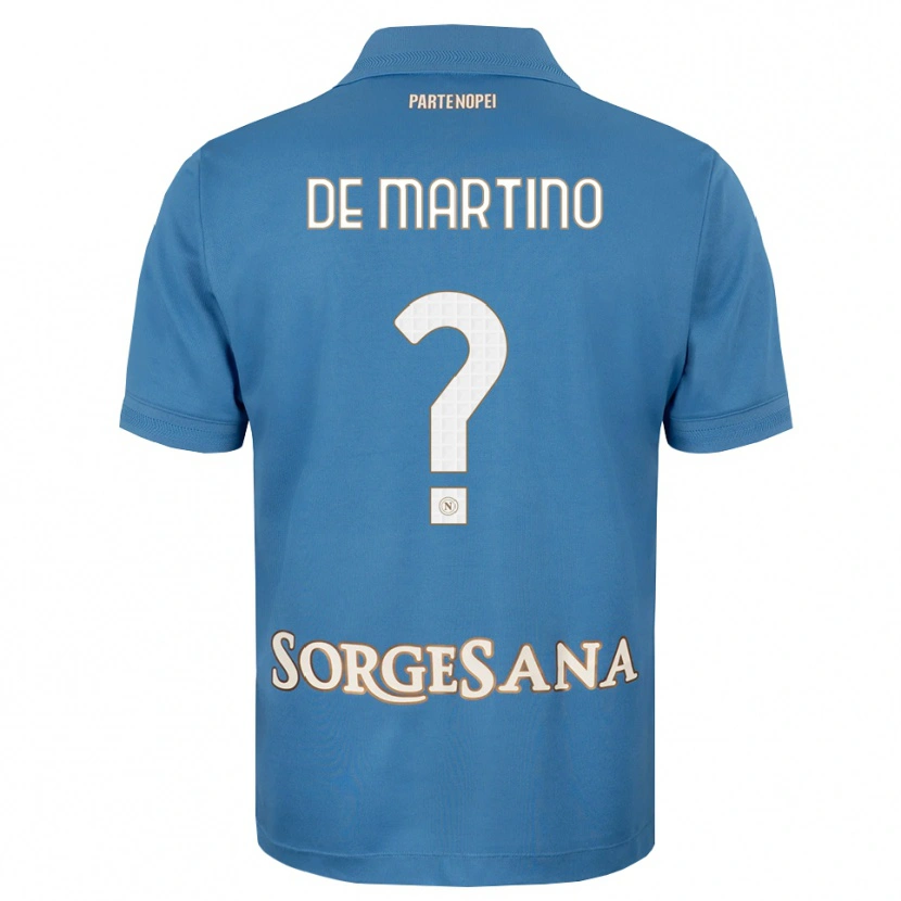 Danxen Femme Maillot Enrico Pio De Martino #0 Bleu Brumeux Blanc Tenues Domicile 2026/27 T-Shirt
