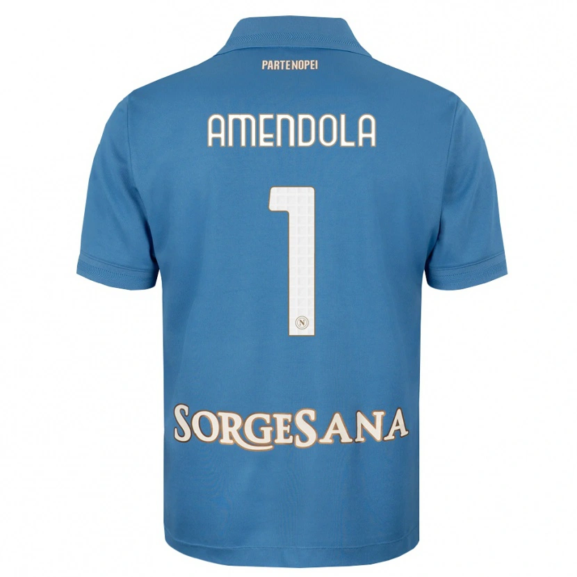 Danxen Femme Maillot Antonio Amendola #1 Bleu Brumeux Blanc Tenues Domicile 2026/27 T-Shirt