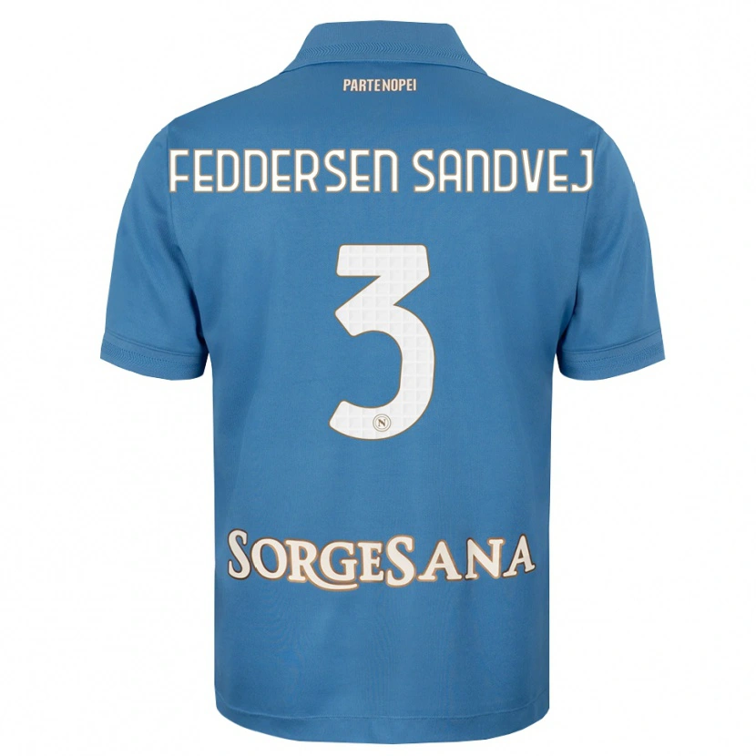 Danxen Femme Maillot Cecilie Feddersen Sandvej #3 Bleu Brumeux Blanc Tenues Domicile 2026/27 T-Shirt
