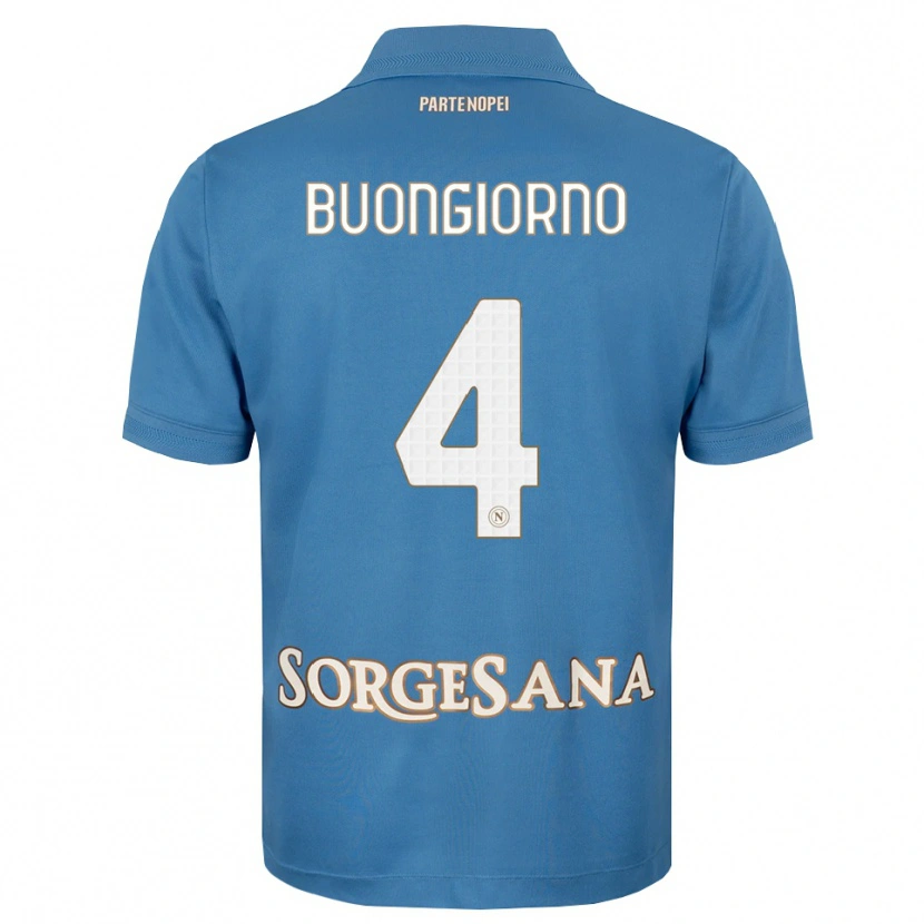 Danxen Femme Maillot Alessandro Buongiorno #4 Bleu Brumeux Blanc Tenues Domicile 2026/27 T-Shirt