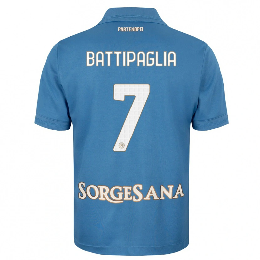 Danxen Femme Maillot Antonio Battipaglia #7 Bleu Brumeux Blanc Tenues Domicile 2026/27 T-Shirt