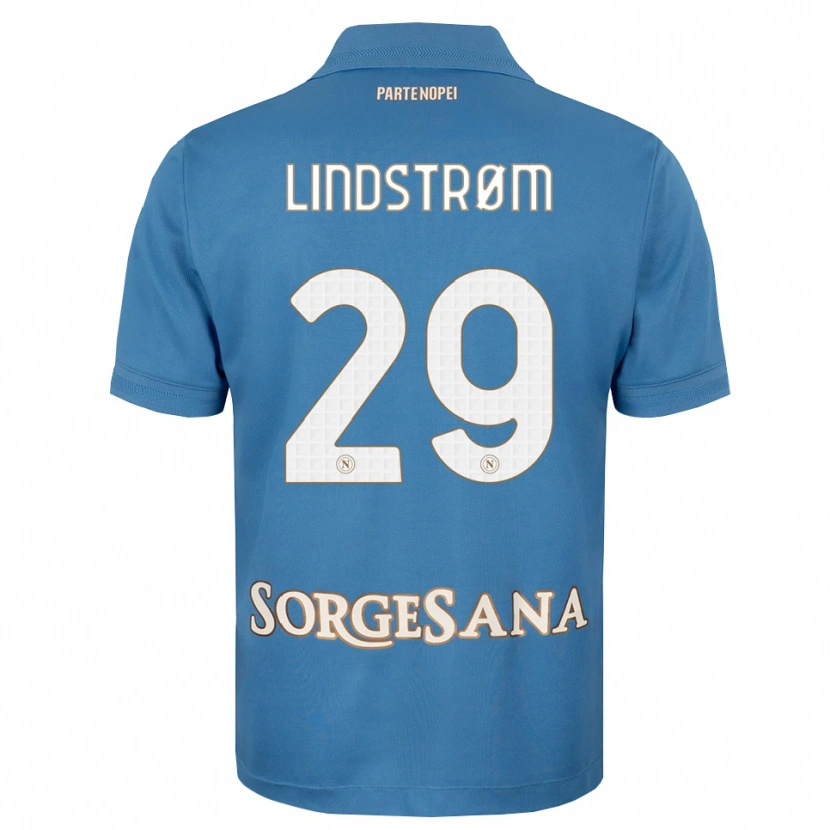 Danxen Femme Maillot Jesper Lindstrøm #29 Bleu Brumeux Blanc Tenues Domicile 2026/27 T-Shirt