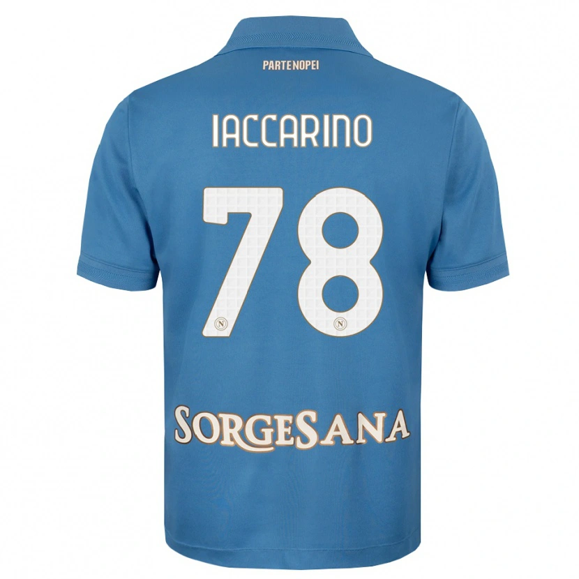 Danxen Femme Maillot Gennaro Iaccarino #78 Bleu Brumeux Blanc Tenues Domicile 2026/27 T-Shirt