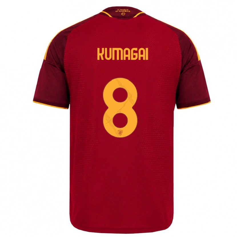Danxen Femme Maillot Saki Kumagai #8 Rouge Doré Jaune Tenues Domicile 2026/27 T-Shirt