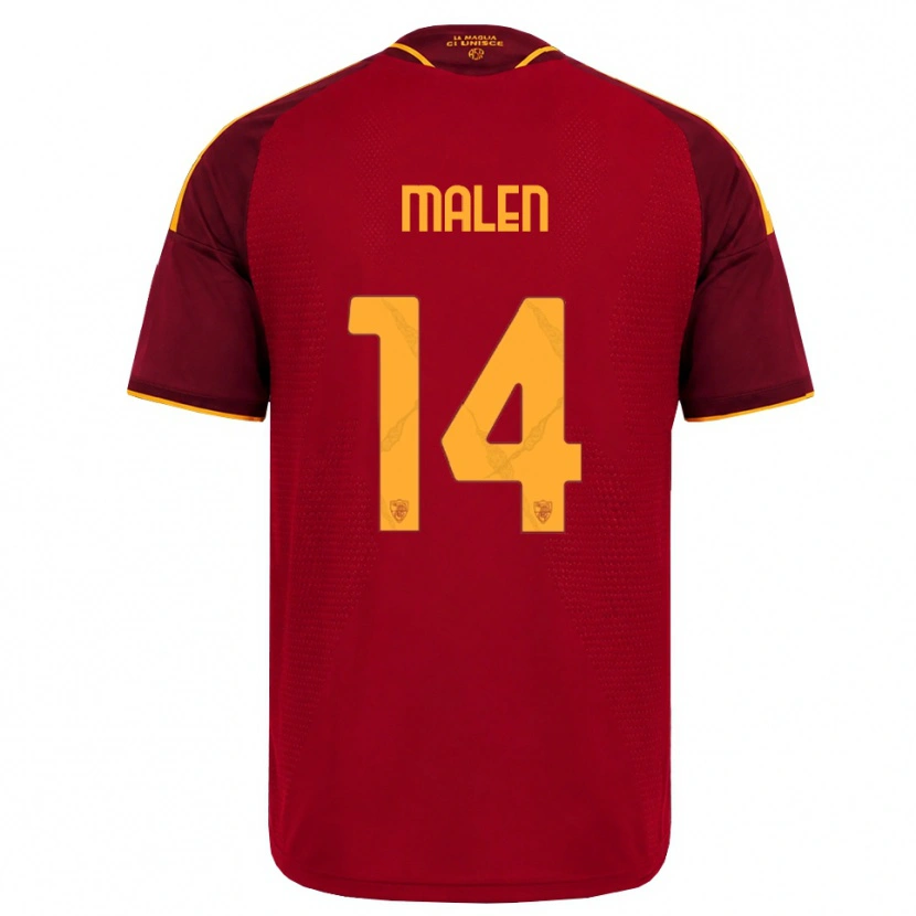 Danxen Femme Maillot Donyell Malen #14 Rouge Doré Jaune Tenues Domicile 2026/27 T-Shirt