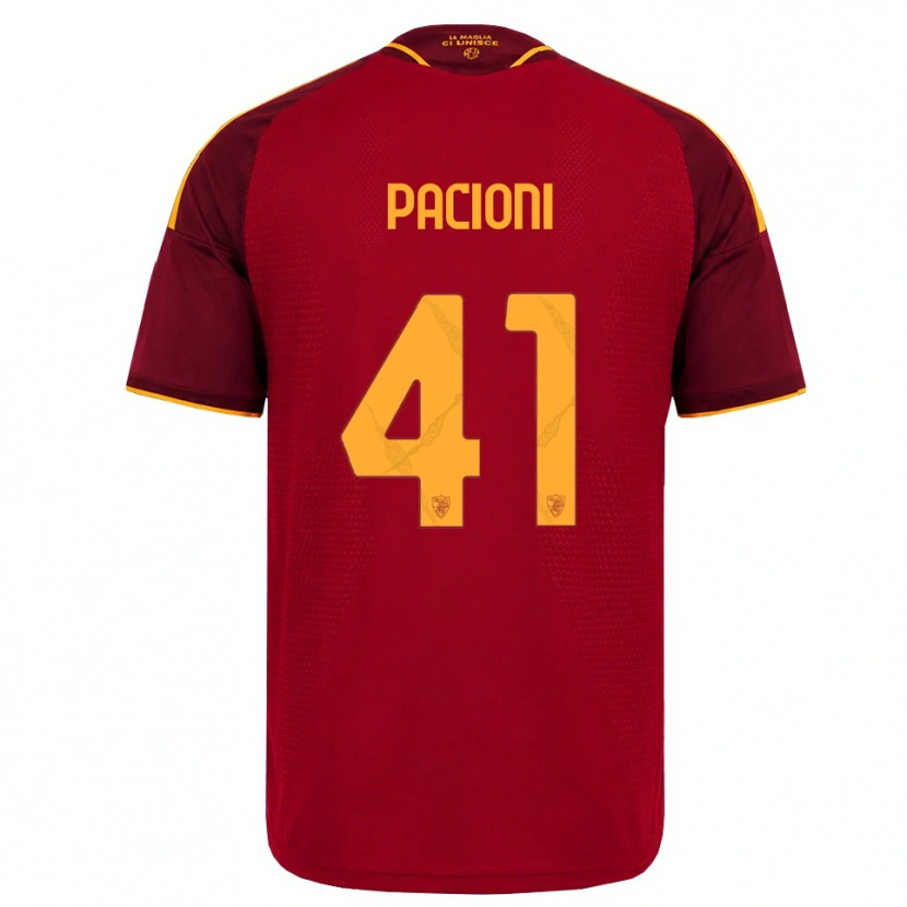 Danxen Femme Maillot Eleonora Pacioni #41 Rouge Doré Jaune Tenues Domicile 2026/27 T-Shirt