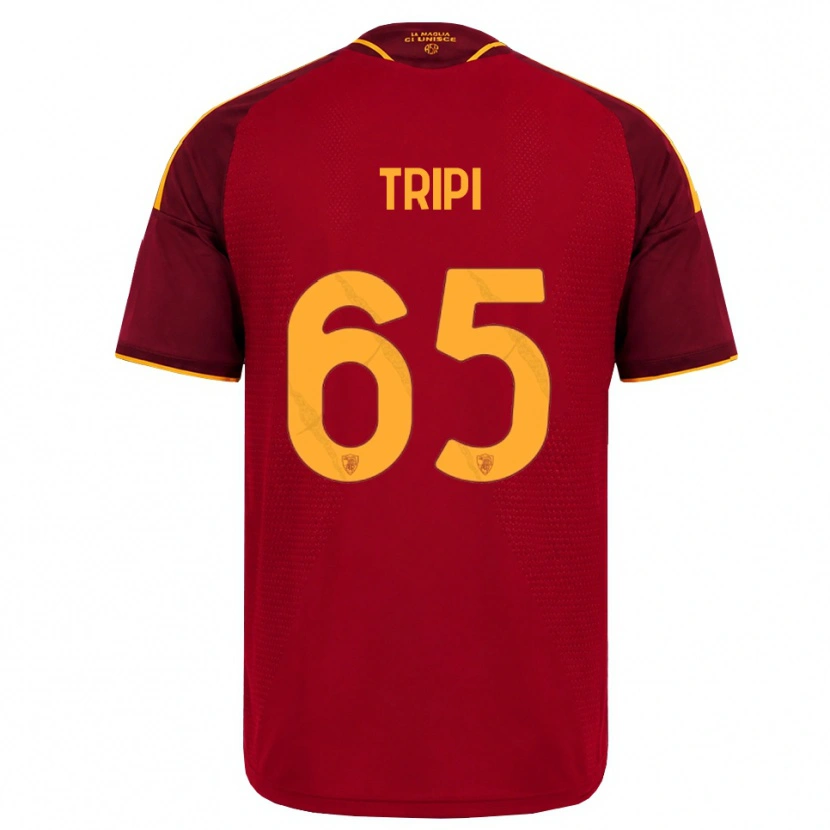 Danxen Femme Maillot Filippo Tripi #65 Rouge Doré Jaune Tenues Domicile 2026/27 T-Shirt