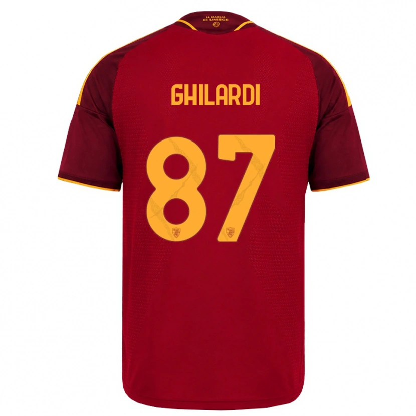 Danxen Femme Maillot Daniele Ghilardi #87 Rouge Doré Jaune Tenues Domicile 2026/27 T-Shirt
