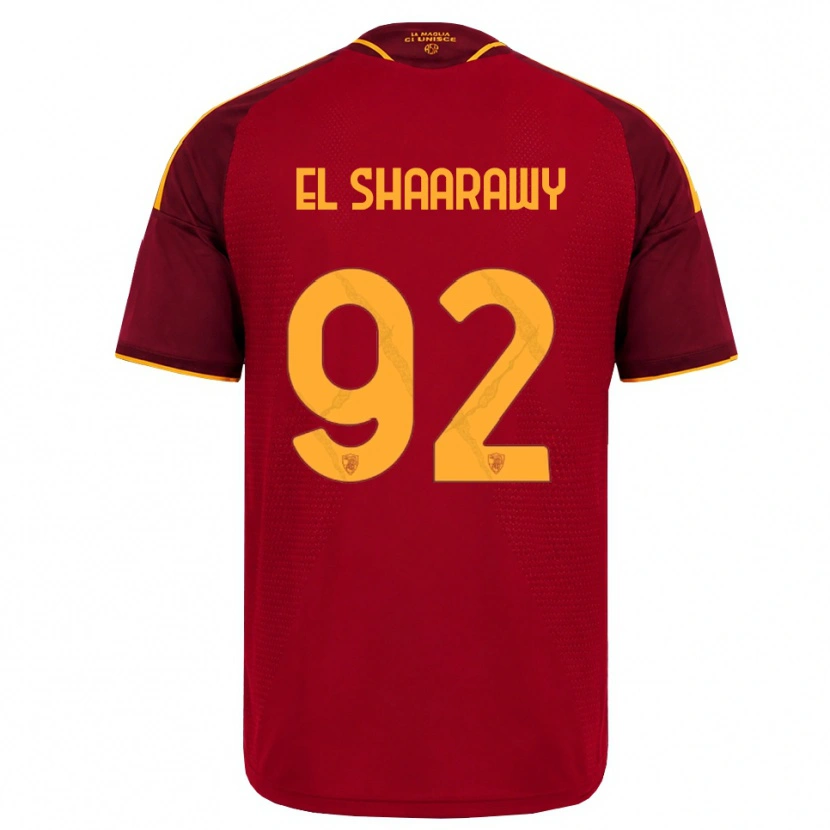 Danxen Femme Maillot Stephan El Shaarawy #92 Rouge Doré Jaune Tenues Domicile 2026/27 T-Shirt