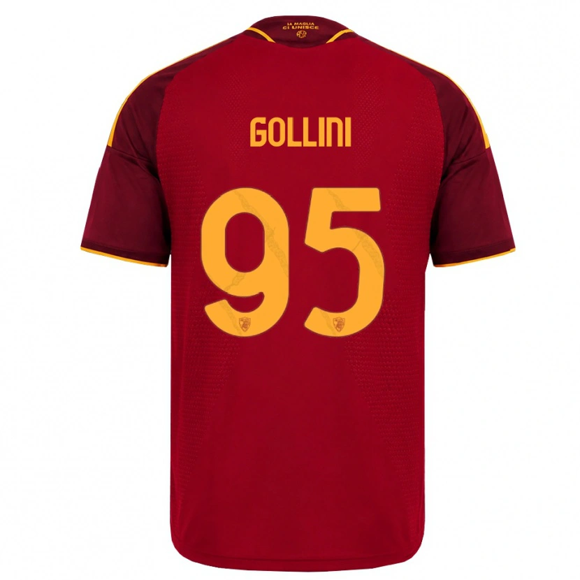 Danxen Femme Maillot Pierluigi Gollini #95 Rouge Doré Jaune Tenues Domicile 2026/27 T-Shirt