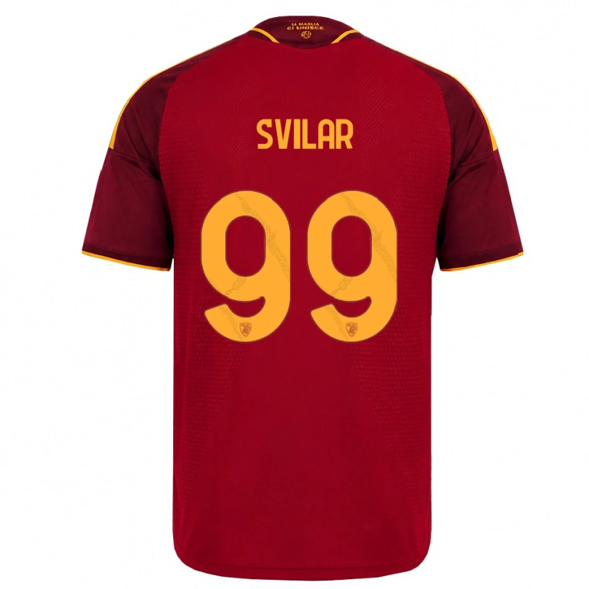 Danxen Femme Maillot Mile Svilar #99 Rouge Doré Jaune Tenues Domicile 2026/27 T-Shirt