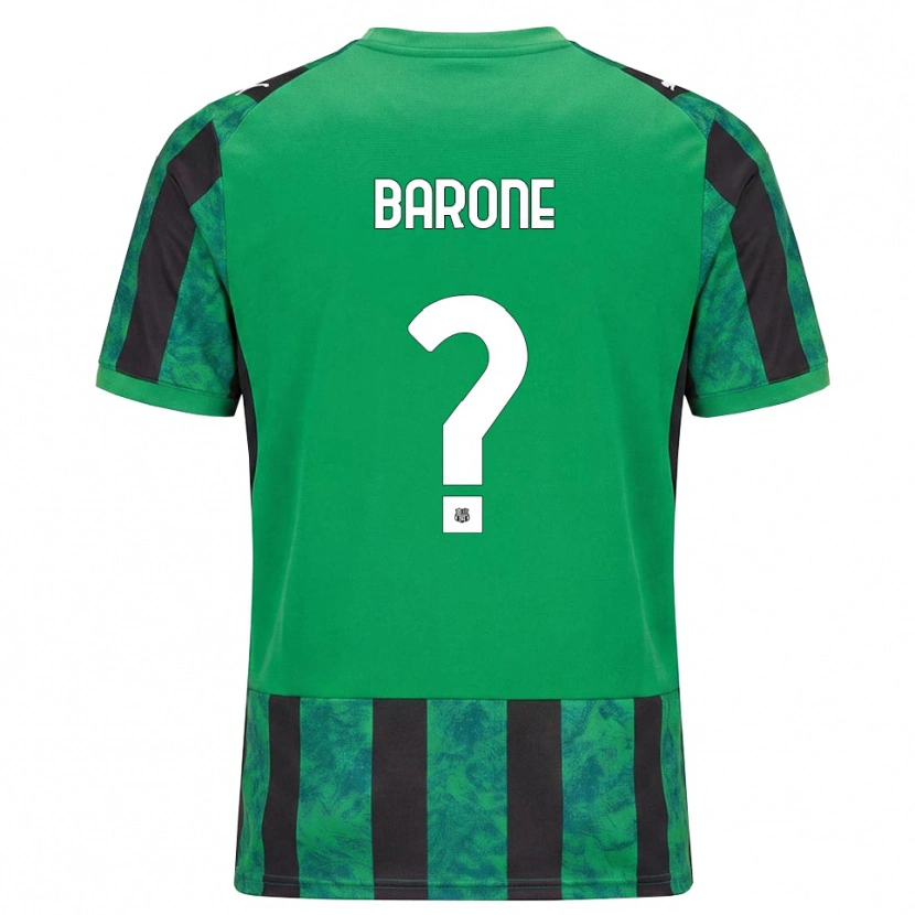 Danxen Femme Maillot Giorgio Barone #0 Vert Noir Blanc Tenues Domicile 2026/27 T-Shirt