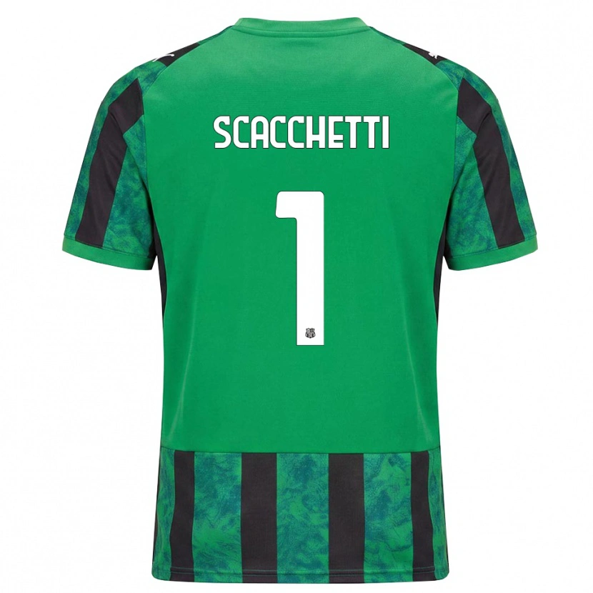 Danxen Femme Maillot Alessandro Scacchetti #1 Vert Noir Blanc Tenues Domicile 2026/27 T-Shirt