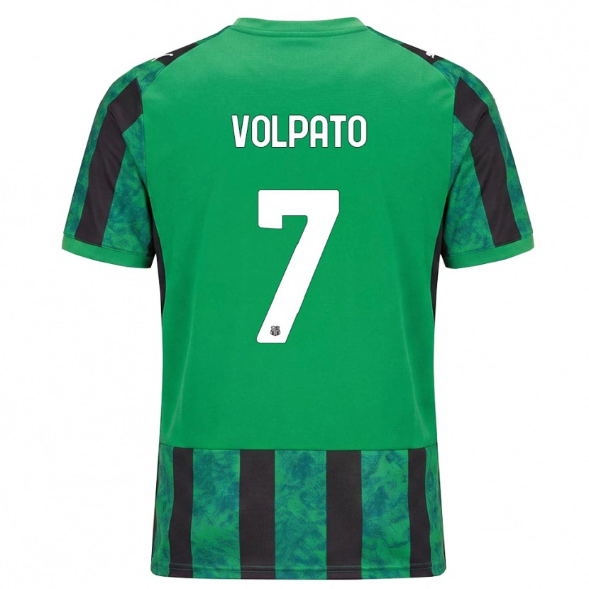 Danxen Femme Maillot Cristian Volpato #7 Vert Noir Blanc Tenues Domicile 2026/27 T-Shirt