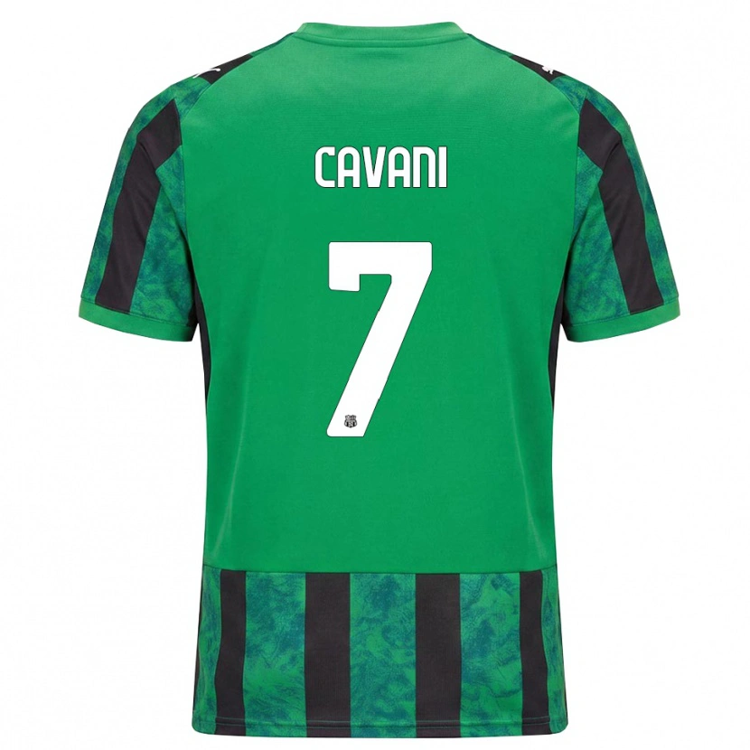 Danxen Femme Maillot Lorenzo Cavani #7 Vert Noir Blanc Tenues Domicile 2026/27 T-Shirt