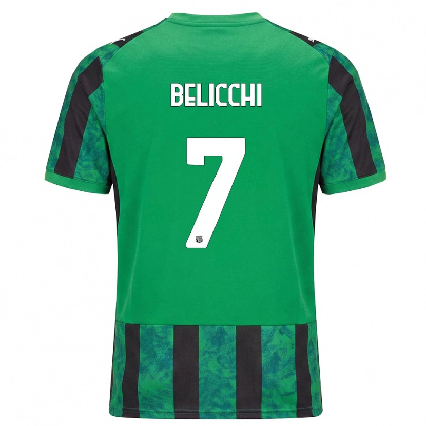 Danxen Femme Maillot Gianmarco Belicchi #7 Vert Noir Blanc Tenues Domicile 2026/27 T-Shirt