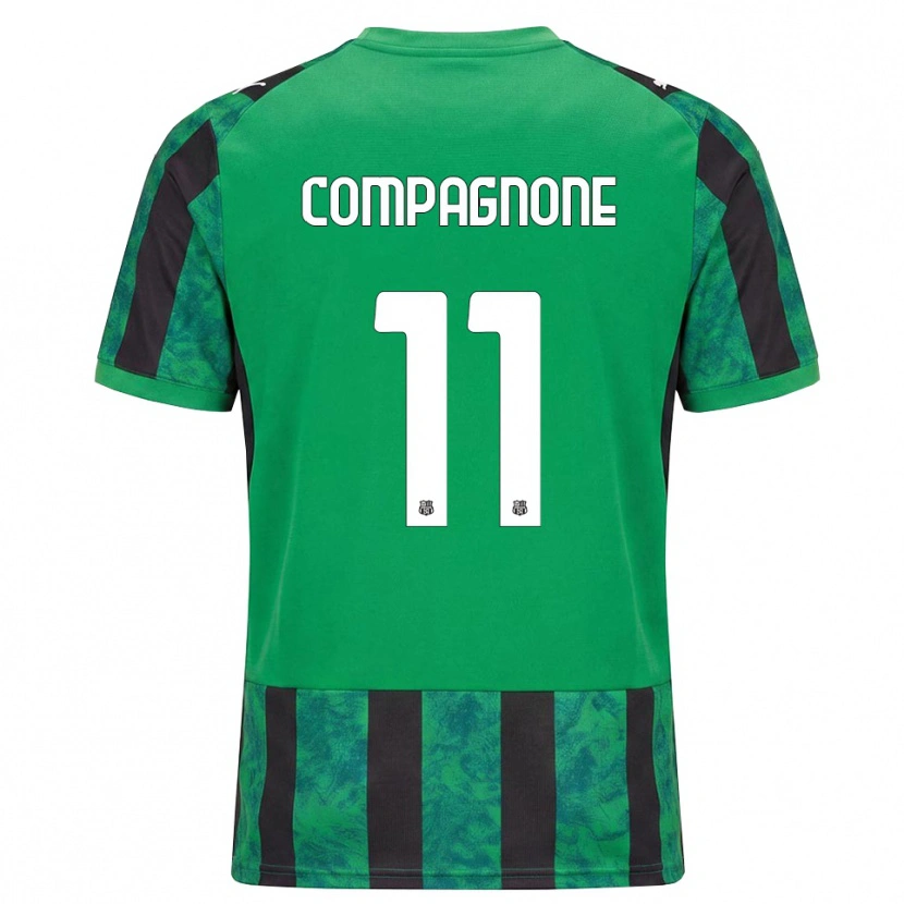 Danxen Femme Maillot Pasquale Compagnone #11 Vert Noir Blanc Tenues Domicile 2026/27 T-Shirt