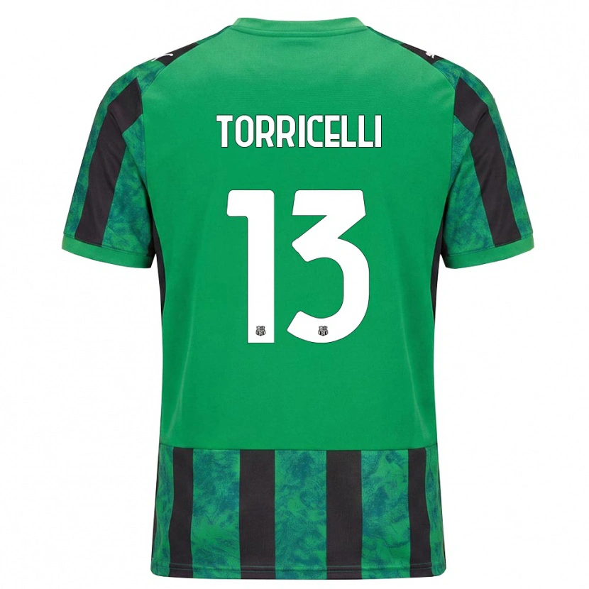 Danxen Femme Maillot Marco Torricelli #13 Vert Noir Blanc Tenues Domicile 2026/27 T-Shirt
