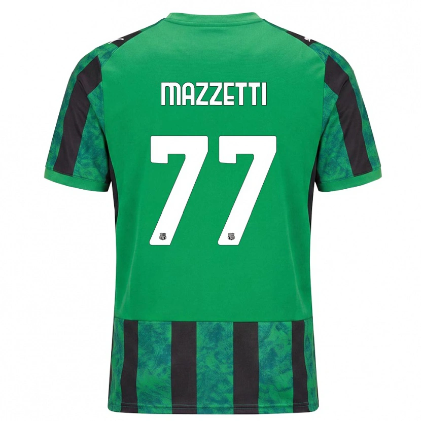 Danxen Femme Maillot Riccardo Mazzetti #77 Vert Noir Blanc Tenues Domicile 2026/27 T-Shirt