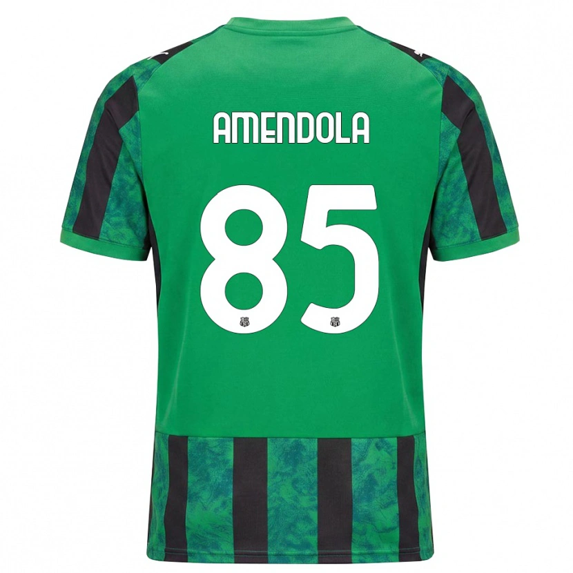 Danxen Femme Maillot Catello Amendola #85 Vert Noir Blanc Tenues Domicile 2026/27 T-Shirt