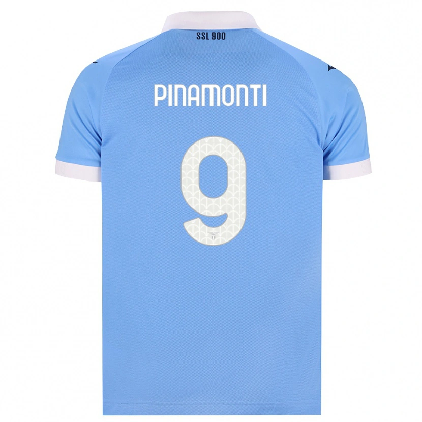 Danxen Femme Maillot Andrea Pinamonti #9 Bleu Ciel Noir Blanc Tenues Domicile 2026/27 T-Shirt