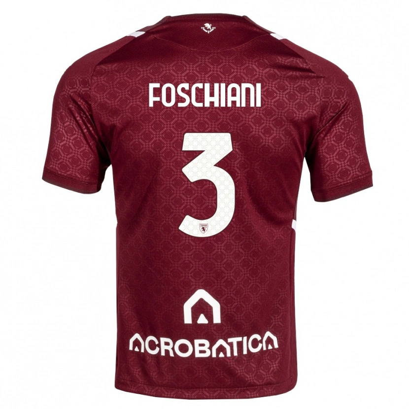 Danxen Femme Maillot Francesco Foschiani #3 Bourgogne Blanc Tenues Domicile 2026/27 T-Shirt