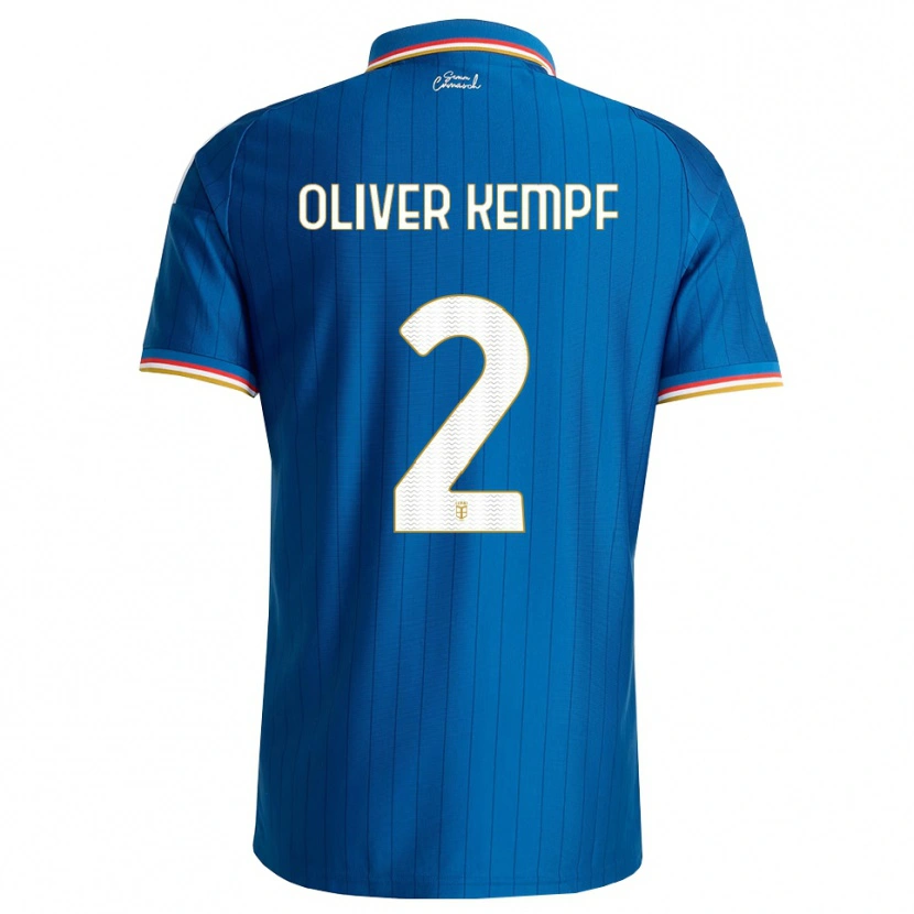 Danxen Femme Maillot Marc Oliver Kempf #2 Bleu Blanc Rouge Tenues Domicile 2026/27 T-Shirt