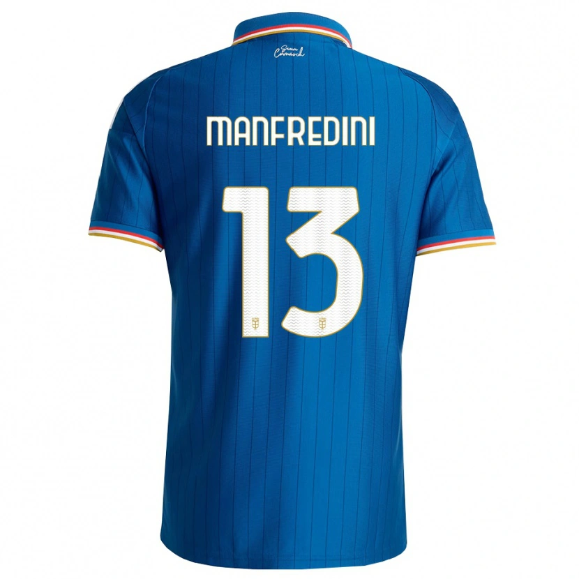 Danxen Femme Maillot Matteo Manfredini #13 Bleu Blanc Rouge Tenues Domicile 2026/27 T-Shirt