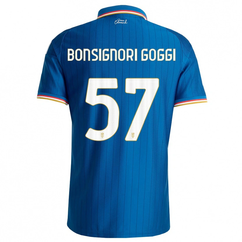 Danxen Femme Maillot Lorenzo Bonsignori #57 Bleu Blanc Rouge Tenues Domicile 2026/27 T-Shirt