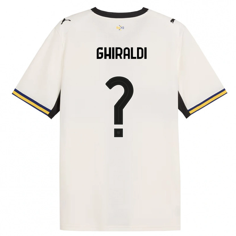 Danxen Femme Maillot Cesare Ghiraldi #0 Blanc Cassé Noir Jaune Tenues Domicile 2026/27 T-Shirt