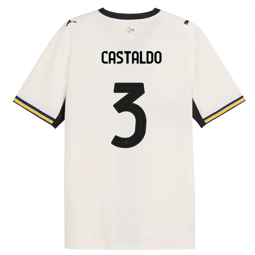 Danxen Femme Maillot Antonio Castaldo #3 Blanc Cassé Noir Jaune Tenues Domicile 2026/27 T-Shirt