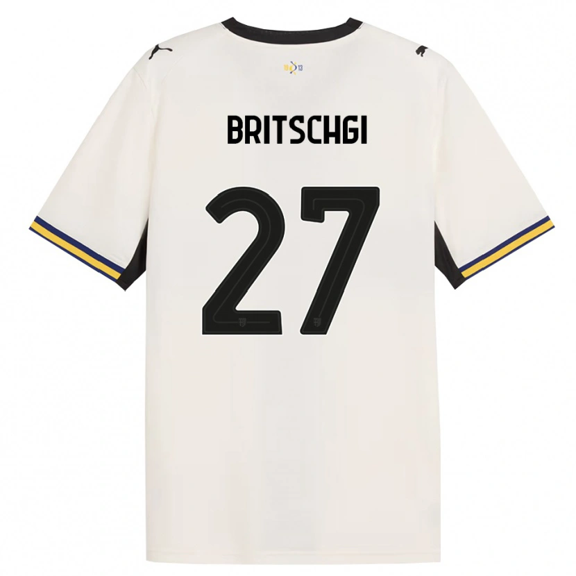 Danxen Femme Maillot Sascha Britschgi #27 Blanc Cassé Noir Jaune Tenues Domicile 2026/27 T-Shirt