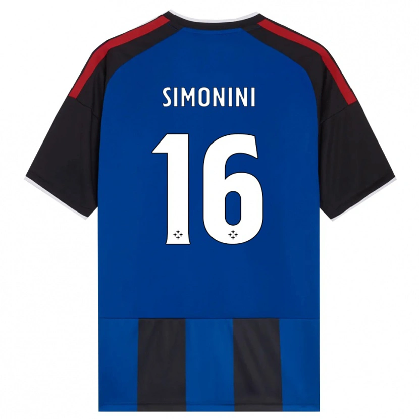 Danxen Femme Maillot Nicolò Simonini #16 Noir Rouge Blanc Bleu Tenues Domicile 2026/27 T-Shirt