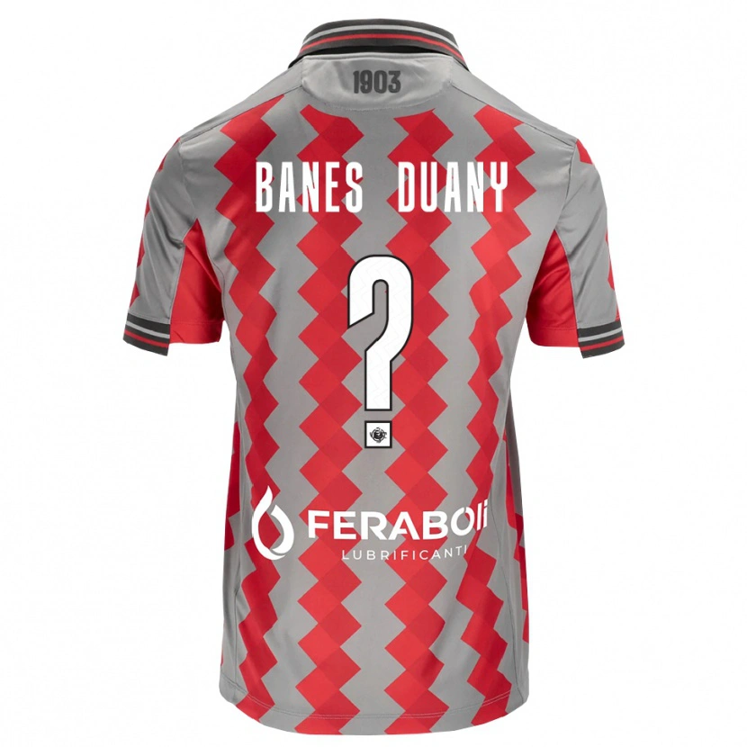 Danxen Femme Maillot Alessandro Banes Duany #0 Gris Rouge Blanc Tenues Domicile 2026/27 T-Shirt
