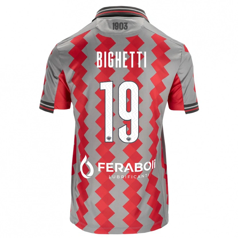 Danxen Femme Maillot Paolo Bighetti #19 Gris Rouge Blanc Tenues Domicile 2026/27 T-Shirt