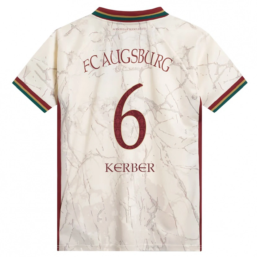 Danxen Femme Maillot Luca Kerber #6 Vert Riz Blanc Bourgogne Tenues Domicile 2026/27 T-Shirt