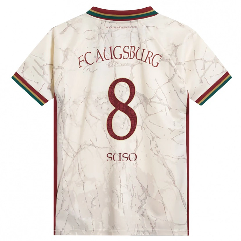 Danxen Femme Maillot Sima Suso #8 Vert Riz Blanc Bourgogne Tenues Domicile 2026/27 T-Shirt