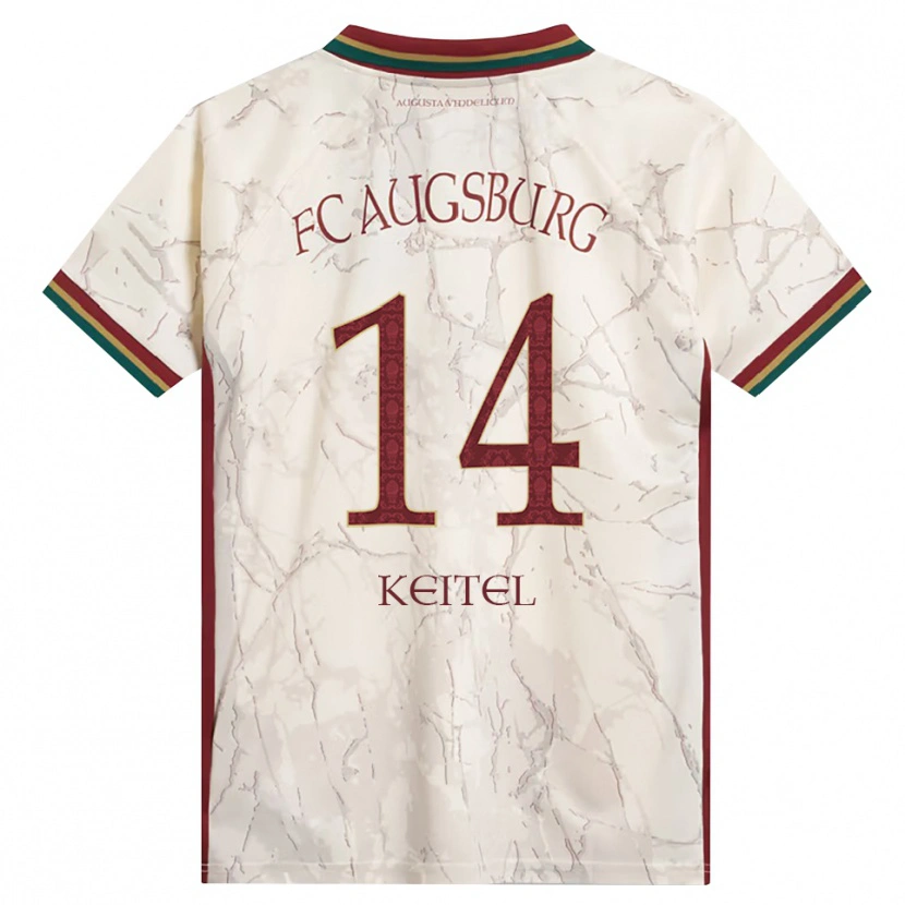Danxen Femme Maillot Yannik Keitel #14 Vert Riz Blanc Bourgogne Tenues Domicile 2026/27 T-Shirt