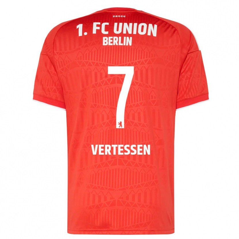 Danxen Femme Maillot Yorbe Vertessen #7 Rouge Blanc Tenues Domicile 2026/27 T-Shirt