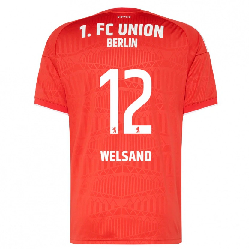 Danxen Femme Maillot Oskar Welsand #12 Rouge Blanc Tenues Domicile 2026/27 T-Shirt