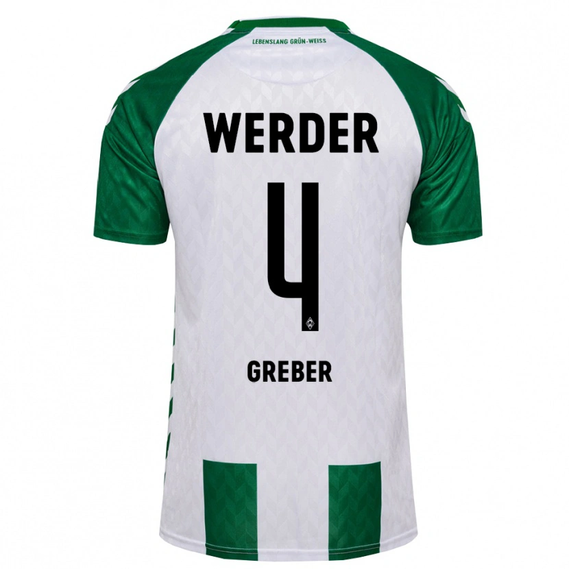 Danxen Femme Maillot Egor Greber #4 Vert Blanc Tenues Domicile 2026/27 T-Shirt