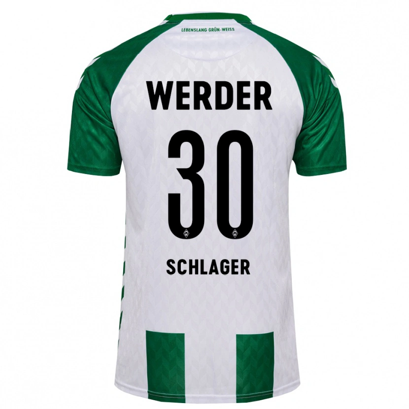 Danxen Femme Maillot Alexander Schlager #30 Vert Blanc Tenues Domicile 2026/27 T-Shirt