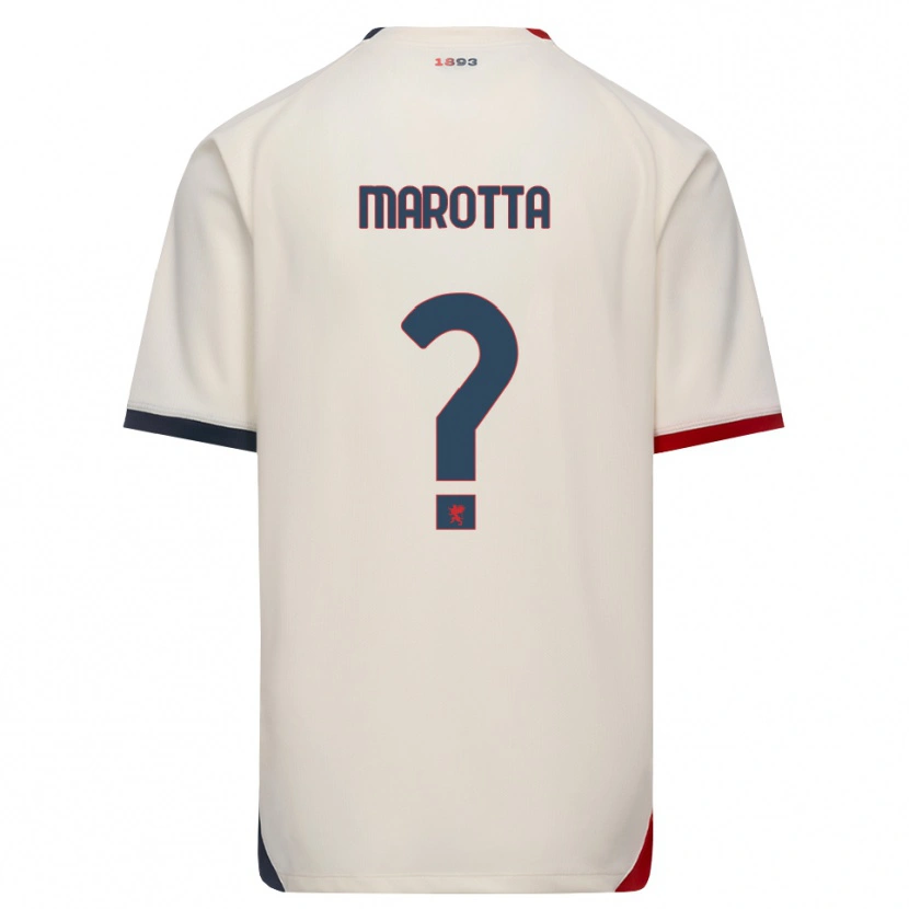 Danxen Femme Maillot Francesco Marotta #0 Blanc Cassé Rouge Tenues Extérieur 2026/27 T-Shirt