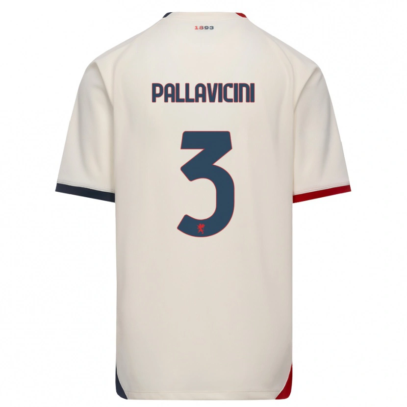 Danxen Femme Maillot Matteo Pallavicini #3 Blanc Cassé Rouge Tenues Extérieur 2026/27 T-Shirt